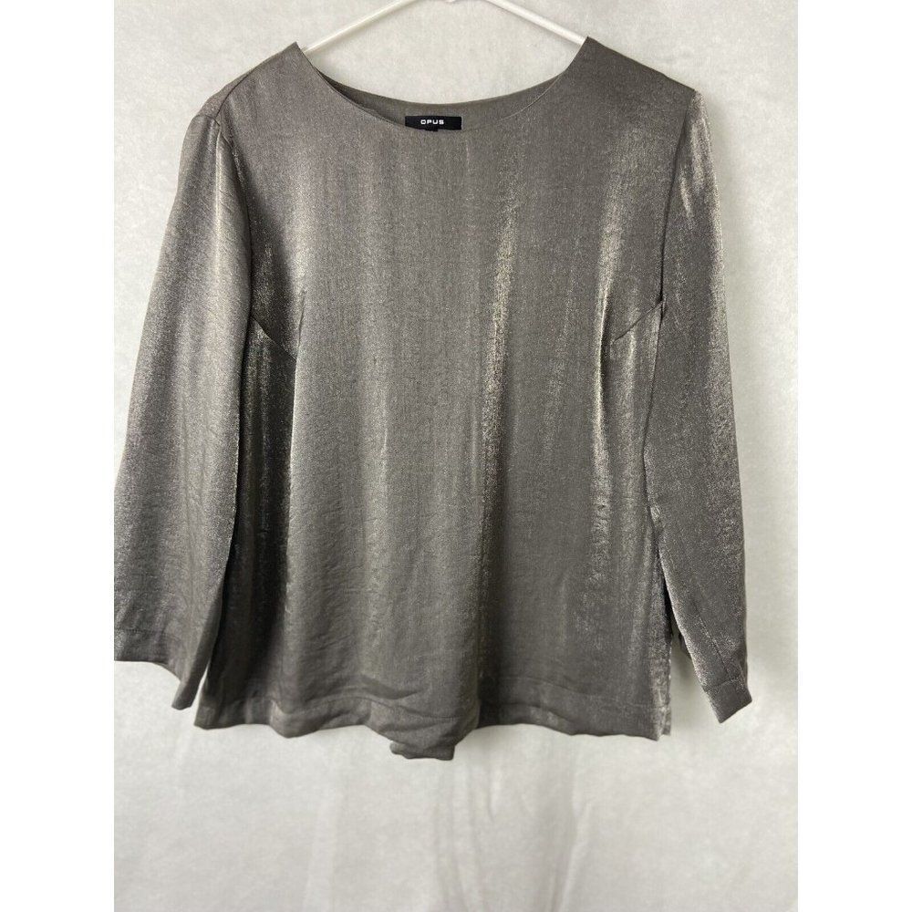 OPUS WOMENS BLOUSE TOP GRAY SHIMMER SIZE EUR 38
